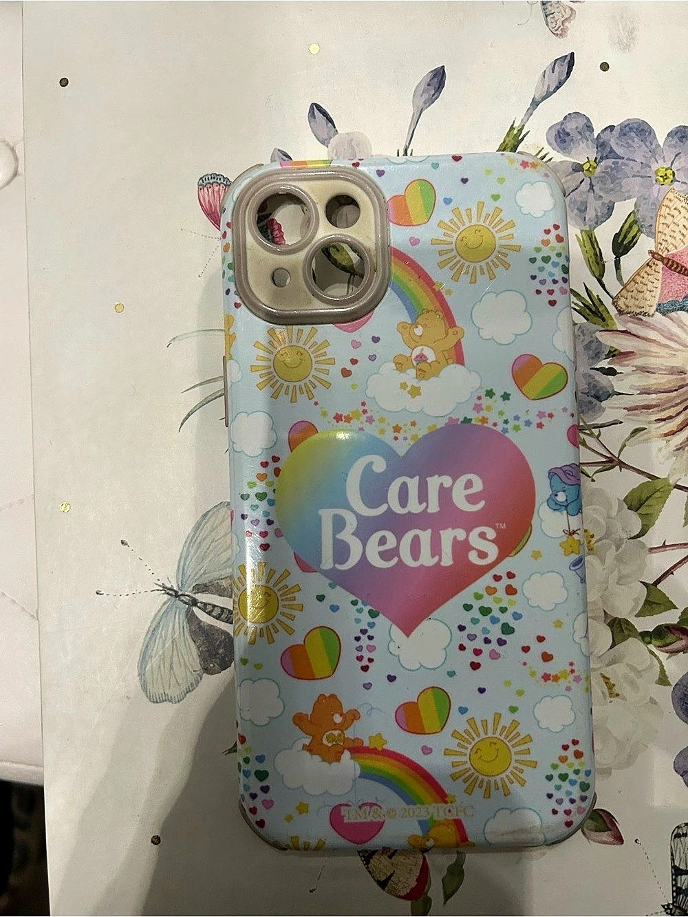 Care Bears Heart Lens Cover Phone Case Blue & Pink